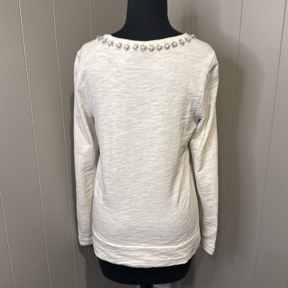J. Crew Women’s Small Jewled Collar Sweater Pullover Long Sleeve - Picture 4 of 6